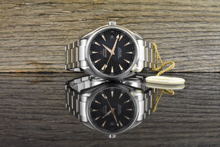 Omega Seamaster Aqua Terra 150M Co Axial 41MM Black Wave Dial & Rosé Gold Hands - Full Set 2020