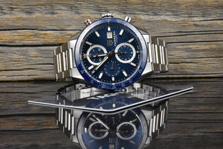 TAG Heuer Carrera Calibre 16 Chronograph Blue Ceramic unpoliert Box & Papiere 2020