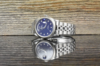 Tudor Prince Date 76214 RARE Blue Diamond Dial Automatic Full Set 2016