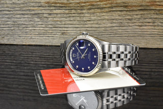 Tudor Prince Date 76214 RARE Blue Diamond Dial Automatic Full Set 2016