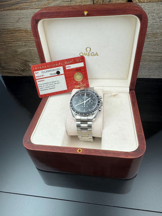 Omega Speedmaster Professional Moonwatch Co Axial Date Black Dial Autimatik - B&P