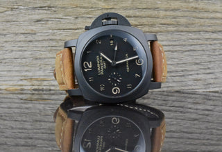 Panerai Luminor 1950 3 Days GMT Automatic Ceramica Black Ceramic - Brown Vintage Look - Full Set 2016