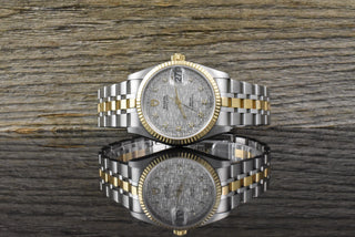 Tudor Prince Date NOS / UNGETRAGEN 74033 Linen Diamond Dial - B&P 2008