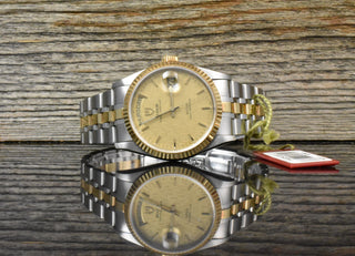 Tudor Prince Date Day 76213 NOS VINTAGE Gold Linen Dial - Full Set 2003