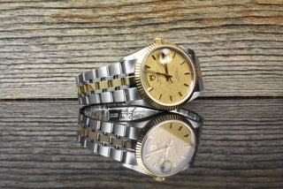 Tudor Prince Date Day 76213 NOS VINTAGE Gold Linen Dial - Full Set 2003