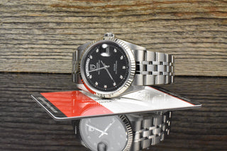 Tudor Prince Date 76214 MINT Black Diamond Dial Automatic B&P 2017