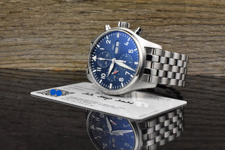 IWC Fliegeruhr Chronograph Le Petit Prince Blue Dial Automatic Full Set 2021