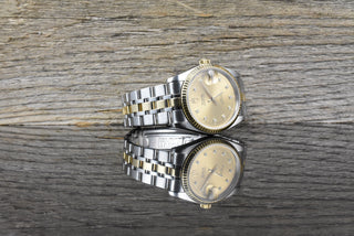 Tudor Prince Date 74033 · Stahl/Gold · Diamond Dial · Medium · 34 mm