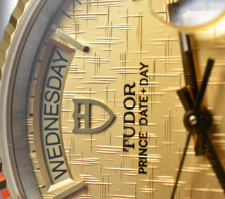 Tudor Prince Date Day 76213 SERVICE 2026 - Gold Linen Dial - Stahl Gold - 36MM