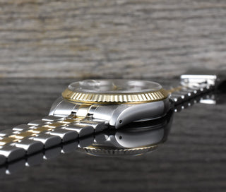 Tudor Prince Date Day 76213 Black Dial - Stahl Gold - 36mm - Automatik