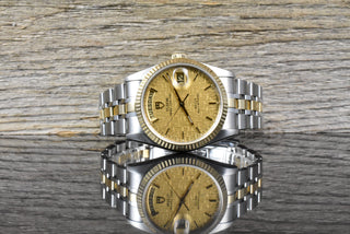 Tudor Prince Date Day 76213 Gold Linen Dial - Stahl Gold - 36MM - Automatik
