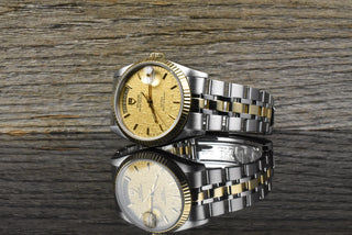 Tudor Prince Date Day 76213 Gold Linen Dial - Stahl Gold - 36MM - Automatik