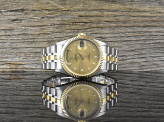 Tudor Prince Date Day 76213 Golden Diamond Dial Automatik B&P 2010