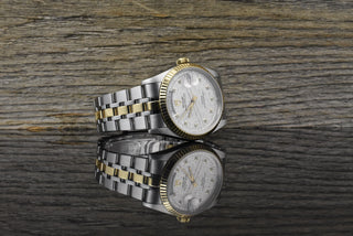 Tudor Prince Date Day 76213 Silver Linen Diamond Dial Automatik