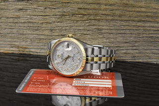 Tudor Prince Date Day 76213 Silver Linen Diamond Dial Automatik