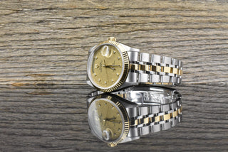 Tudor Prince Date Day 76213 Gold Linen Diamond Dial Automatik