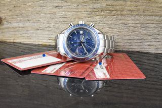 Omega Speedmaster Date 321280 Blue Dail Chronograph Automatik