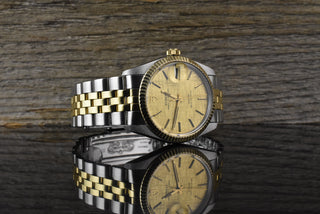 Tudor Prince Oysterdate 75203 by Rolex Automatic Gold Linen Dial Tritium 1983