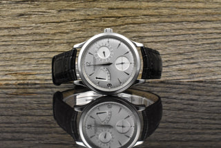 Jaeger-LeCoultre Master Réserve de Marche Q1488404 / 140.8.93.S Stahl / Silver Dial B&P - 2008