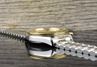 Omega Speedmaster Date 39 Automatik TIP TOP VINTAGE Stahl / Gold langes Armband