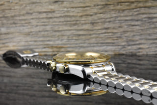 Omega Speedmaster Date 39 Automatik TIP TOP VINTAGE Stahl / Gold langes Armband