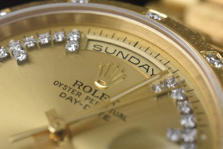 Rolex Day-Date 36 Army Base / Bark / Borke / Diamond Bezel / String Diamond Dial Box & Zertifikat - Service 2025