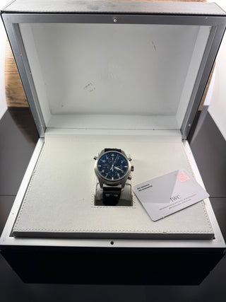 IWC Fliegeruhr Doppelchronograph Double Chronograph IW377801 unpoliert - Black Dial - B&P 2012