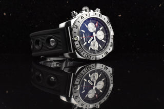 Breitling Chronomat 44 GMT Automatik AB0420B9 Rubber AB0420 Black Panda Dial Full Set 2017