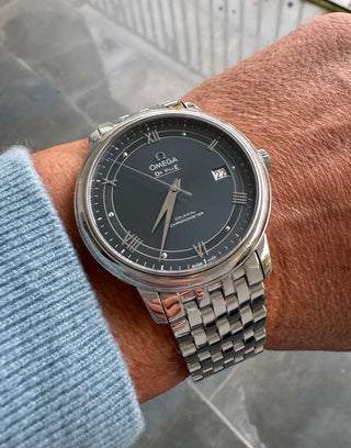 Omega De Ville Prestige Co-Axial 40MM Vintage Blue Automatik B&P