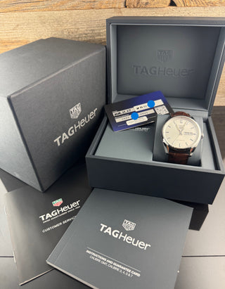 TAG Heuer Carrera Calibre 5 Date Day Silver Dial WBN2011.FC6484 Full Set 2024