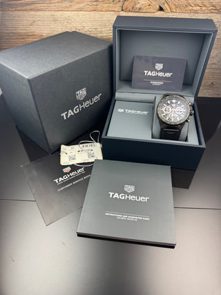 TAG Heuer Carrera 02 Carbon Skeleton Chronograph 45MM SERVICE 2026 B&P 2019