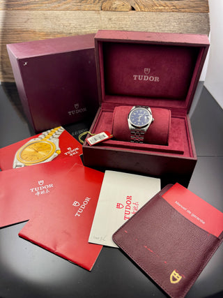 Tudor Prince Date 74000N NOS / UNGETRAGEN Blue Dial - Full Set 2007