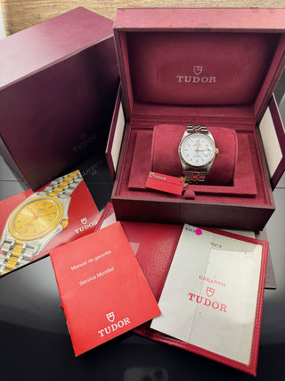 Tudor Prince Date Day 76213 Very Rare White Dial Automatik - Full Set