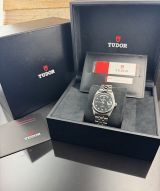 Tudor Prince Date 76214 MINT Black Diamond Dial Automatic B&P 2017