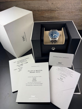 IWC Fliegeruhr Mark XVIII Le Petit Prince / Blue Dial Automatik Full Set 2017
