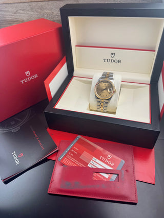 Tudor Prince Date Day 76213 Gold Dial - unpoliert - 36MM - Stahl Gold - Automatik