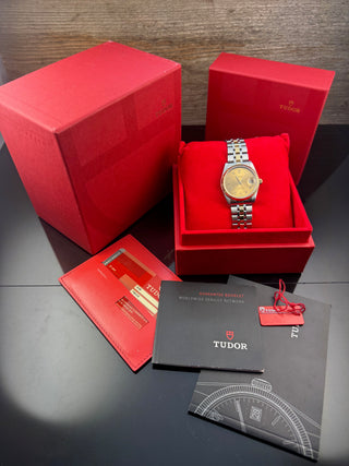 Tudor Prince Date Service 2026 - 74033 Gold Roman Dial - Stahl Gold - Medium