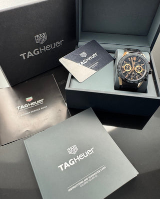 TAG Heuer Carrera Calibre Heuer 02 Roségold / Ceramica Skeleton 45MM Chronograph 2021 Full Set