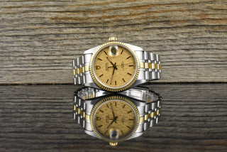 Tudor Prince Date Gold Linen Dial 74033 unpoliert - Vintage Zertifikat
