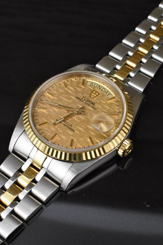 Tudor Prince Date Day 76213 Automatik Stahl / Gold - Linen Dial - Zertifikat