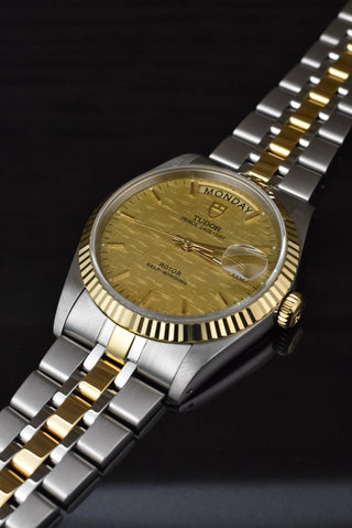 Tudor Prince Date Day 76213 Automatik Stahl / Gold - Linen Dial - Zertifikat