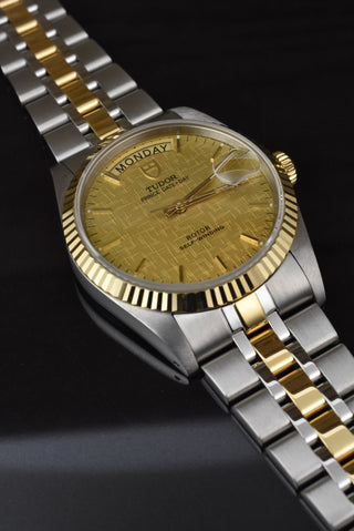 Tudor Prince Date Day 76213 Automatik Stahl / Gold - Linen Dial - Zertifikat