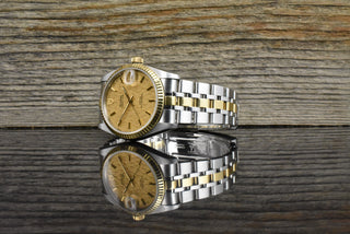 Tudor Prince Date Gold Linen Dial 74033 unpoliert - Vintage Zertifikat