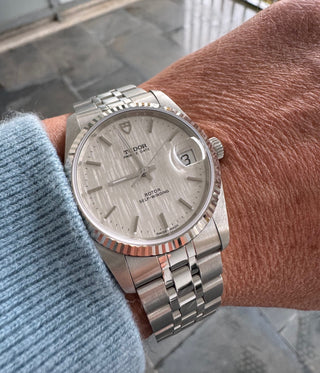 Tudor Prince Date 74034 NOS / UNGETRAGEN - Silver Linen Dial - Full Set