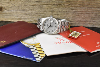 Tudor Prince Date 74034 NOS / UNGETRAGEN - Silver Linen Dial - Full Set