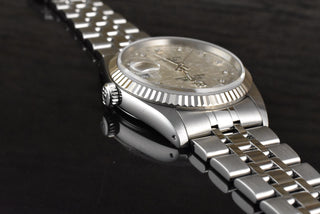 Tudor Prince Date 76214 Stahl / Weißgold Linen Diamond Dial