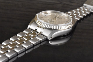 Tudor Prince Date 76214 Stahl / Weißgold Linen Diamond Dial