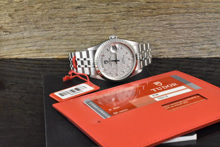 Tudor Prince Date 76214 Stahl / Weißgold Linen Diamond Dial