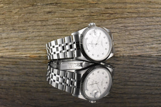 Tudor Prince Date 76214 Stahl / Weißgold Linen Diamond Dial